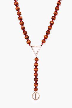 Boohoo Geo Charm Bead Necklace