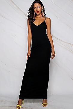 Boohoo Tall Plunge Strappy Maxi Dress