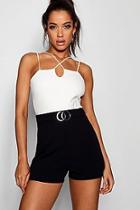 Boohoo Belted Tailored Shorts