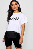 Boohoo Charlotte Man Slogan Cropped T-shirt