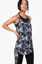 Boohoo Fit Amelia Palm Running Tank Top Coral