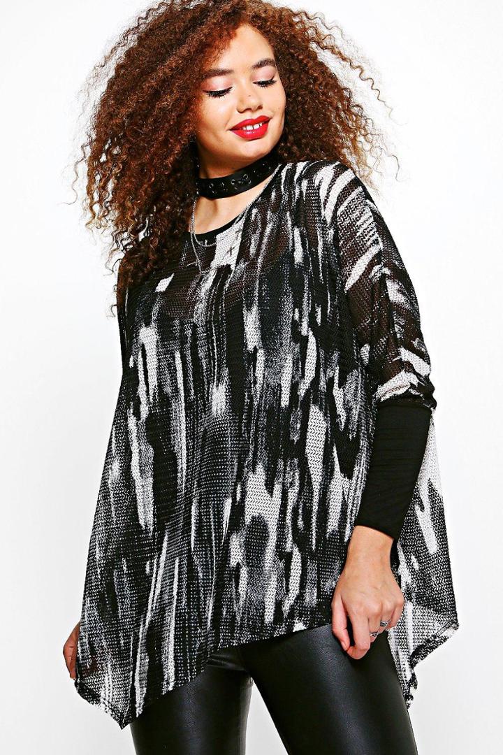 Boohoo Plus Lydia Mono Knitted Longline Jumper Multi
