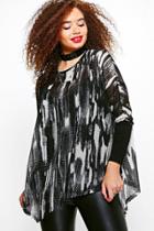 Boohoo Plus Lydia Mono Knitted Longline Jumper Multi