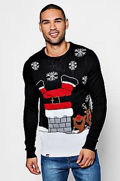 Boohoo Santa Chimney Christmas Jumper