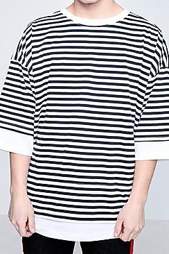 Boohoo Tyga Faux Layer Stripe T-shirt