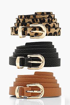 Boohoo 3 Pack Skinny Belt
