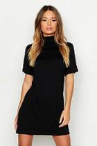 Boohoo Roll Neck Short Sleeve T-shirt Dress