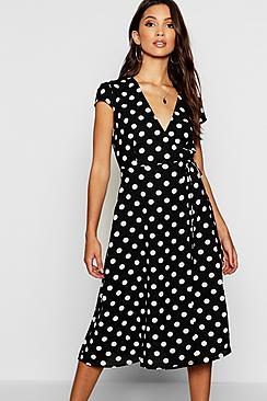 Boohoo Boutique  Polka Dot Wrap Dress