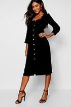 Boohoo Square Neck Button Front Shift Dress