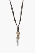 Boohoo Silver Feather Charm Necklace Silver