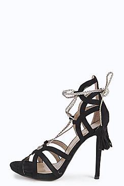 Boohoo Ruby Caged Ghillie Heel