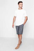 Boohoo Navy And Grey Checked T-shirt And Short Set