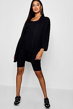 Boohoo Rib Knitted Kimono Cardigan