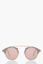 Boohoo Pink Lens Retro Sunglasses