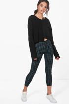 Boohoo Lola Tartan Print Leggings Multi