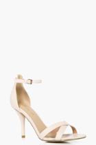 Boohoo Ivy Cross Front Low Heel Two Part Wide Fit Nude