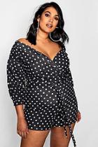 Boohoo Plus Off The Shoulder Playsuit