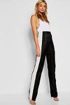 Boohoo Tall Contrast Stripe Pleated Pants