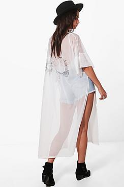 Boohoo Laura Sun & Moon Mesh Kimono