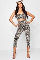 Boohoo Halloween Leopard Bandeau + Trouser Co-ord
