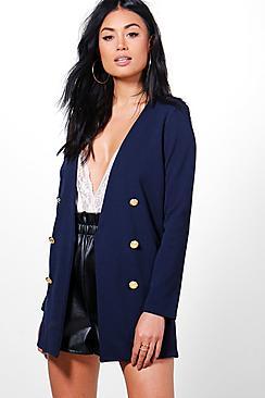 Boohoo Jennifer Button Front Blazer