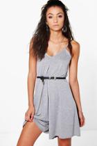 Boohoo Tall Alice Swing Playsuit Grey