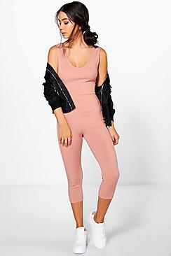 Boohoo Molly Rib Jumpsuit