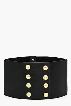 Boohoo Abigail Military Button Waist Belt