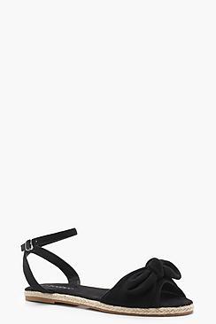 Boohoo Lola Espadrille Bow Detail Sandals