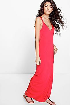 Boohoo Indir Cross Back Strappy Maxi Dress