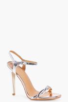 Boohoo Iris Twist Strap Two Part Heel Silver