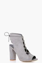 Boohoo Tia Wide Fit Lace Up Shoe Boot Grey