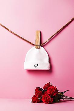 Boohoo Valentines Arrow Heart Embroidered Beanie