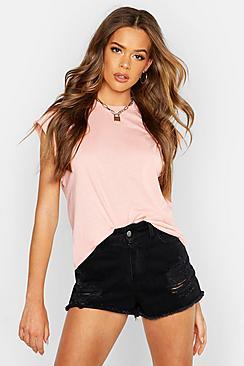 Boohoo Basic Cap Sleeve Rib Neck T-shirt
