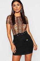Boohoo Belted Utility Pocket Button Skirt