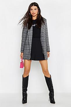 Boohoo Checked Wool Look Boyfriend Coat
