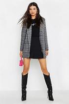 Boohoo Checked Wool Look Boyfriend Coat