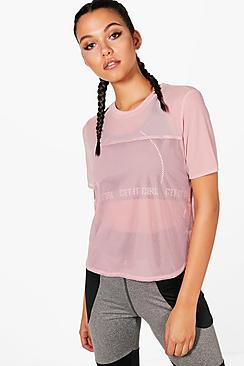 Boohoo Jessica Fit Mesh Sports T-shirt
