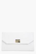 Boohoo Eliza Twist Lock Clutch Bag White