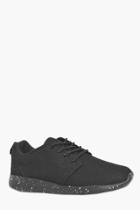 Boohoo Lace Up Running Trainers With Speckled Sole Black