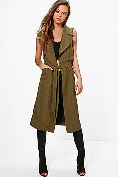 Boohoo Ella Sleeveless Belted Trench