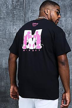 Boohoo Disney Big And Tall Mickey 'm' Print Tee