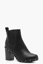 Boohoo Casey Studded Trim Chelsea Boots