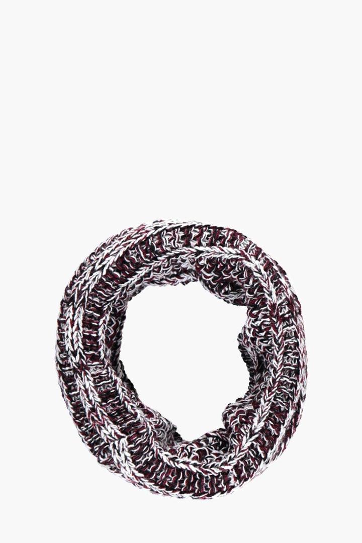 Boohoo Ribbed Mark Snood Burgundy