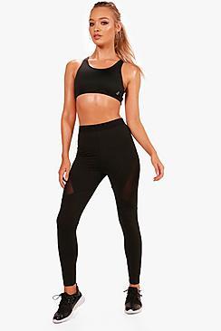 Boohoo Layla Fit Mesh Panel Running Leggings