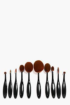 Boohoo 10 Piece Oval Make Up Brush Set