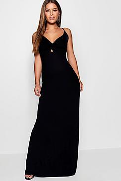 Boohoo Petite Annie Twist Front Maxi Dress