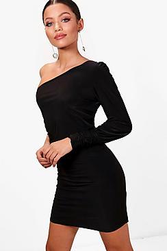 Boohoo Jo Slinky Ruched Side Bodycon Dress