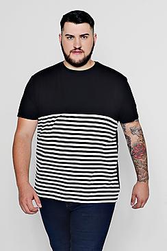 Boohoo Big And Tall Half Stripe T-shirt