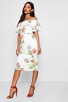 Boohoo Bethany Ruffle Off The Shoulder Midi Dress